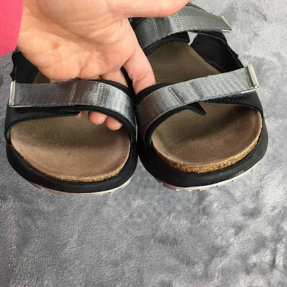 Naot Apollo Women 41 L10 Black Silver Metallic Leather Strappy Sport Sandals - Picture 9 of 16